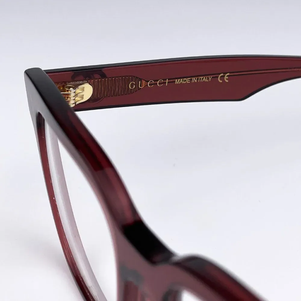 NEW  Gucci GG0958O 006 Burgundy Square Unisex Eyeglasses